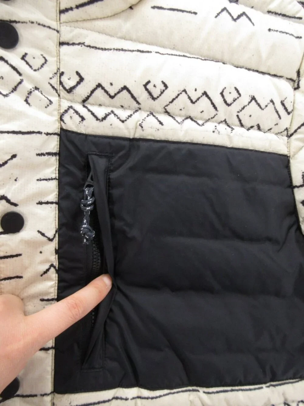 Burton Jacket XL Cream Evergreen Down Dhaka Puffer Southwestern Aztec - Picture 8 of 16